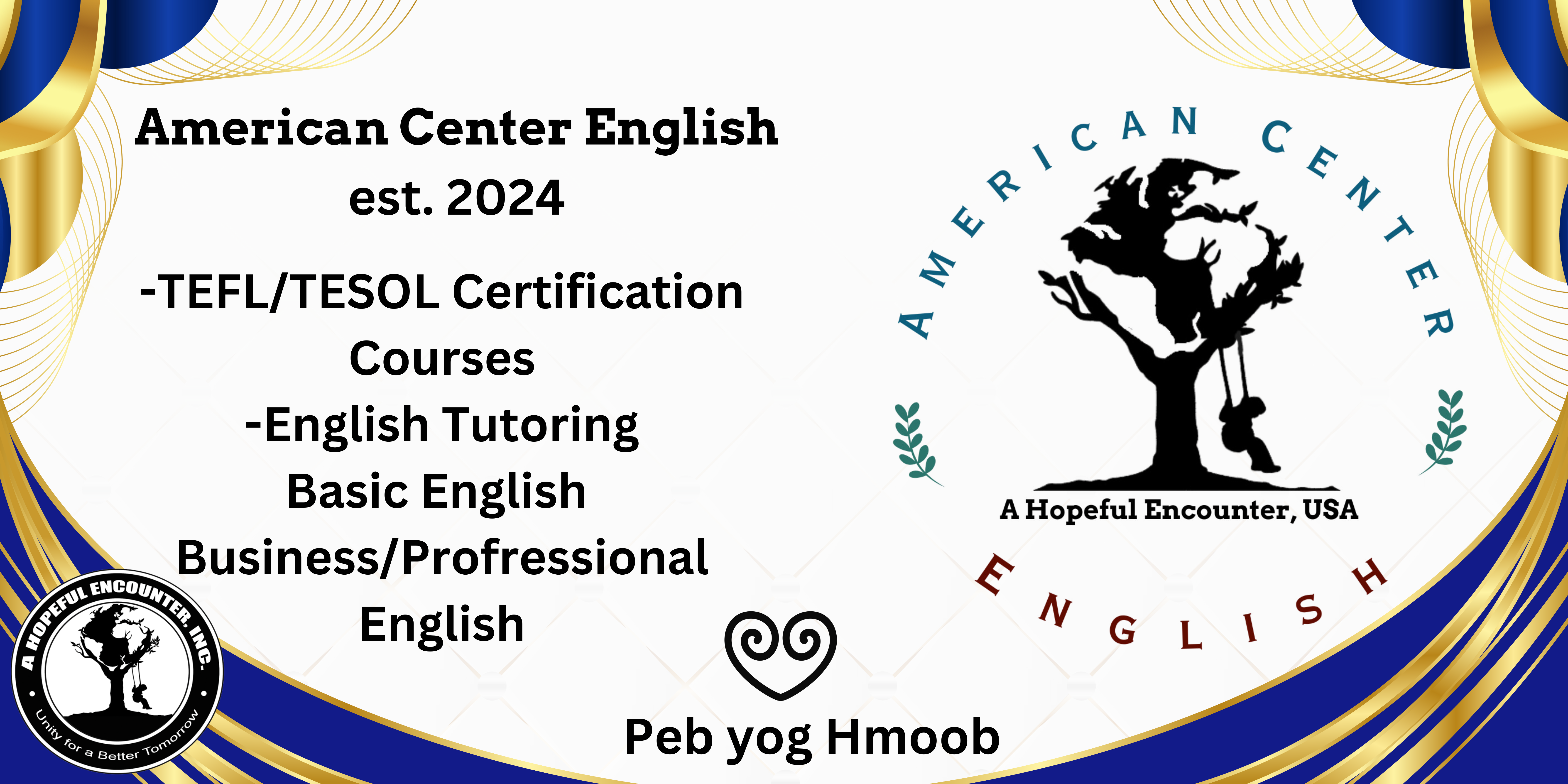 American Center English and A Hopeful Encounter branding